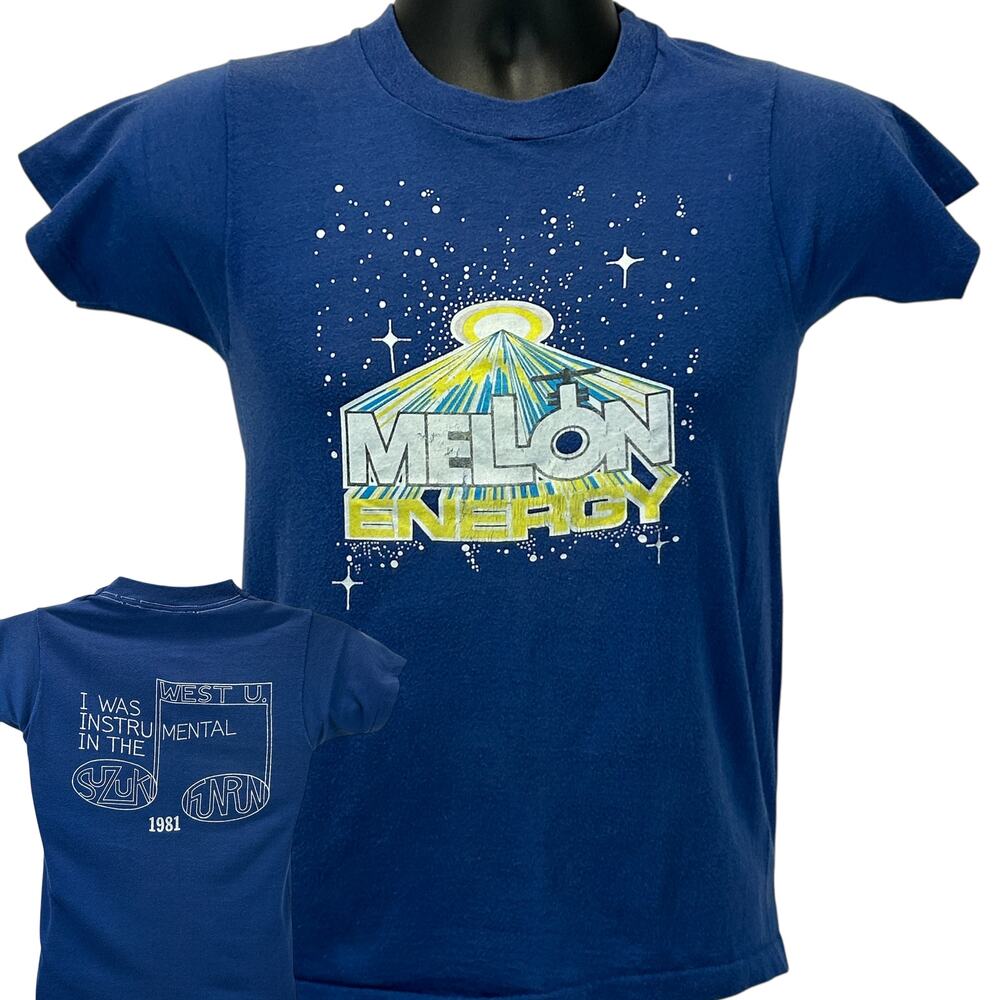 Vintage 80s West U Suzuki Fun Run T Shirt XS X-Small University Houston USA Blue
